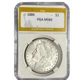 1886 Morgan Silver Dollar PGA MS66