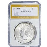 1923 Silver Peace Dollar PGA MS65