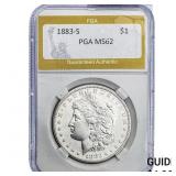 1883-S Morgan Silver Dollar PGA MS62