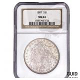 1887 Morgan Silver Dollar NGC MS64