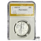 1937-D Walking Liberty Half Dollar PGA MS65+