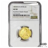 Colonial Spain Charles IV Gold 2 Escudos NGC AU58