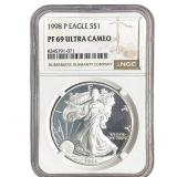 1998-P Silver Eagle NGC PF69 Ultra Cameo