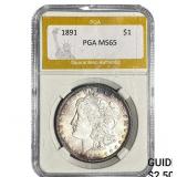 1880-O Morgan Silver Dollar PGA AU58+ Micro O