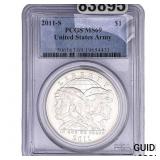 2011-S U.S. Army Comm. Silver Dollar .7734 ASW