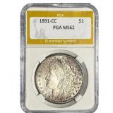 1891-CC Morgan Silver Dollar PGA MS62
