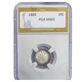 1889 Seated Liberty Dime PGA MS65