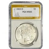 1923-D Silver Peace Dollar PGA MS66