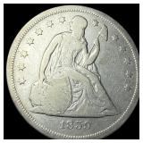 1859-O Silver Seated Liberty Dollar ABOUT UNCIRCUL
