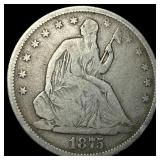 1875-S Silver Half Dollar (Seated Liberty) LIGHTLY