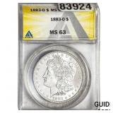 1883-O Morgan Silver Dollar ANACS MS63