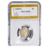 1928-D Buffalo Nickel PGA AU58