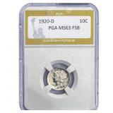 1920-D Mercury Silver Dime PGA MS63 FSB