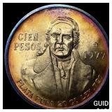 1978Mo Toned Mexico Silver 100 Pesos UNCIRCULATED