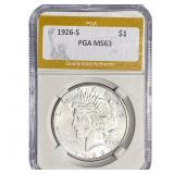 1926-S Silver Peace Dollar PGA MS63