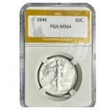 1946 Walking Liberty Half Dollar PGA MS64