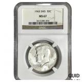 1965 SMS Kennedy Half Dollar NGC MS67