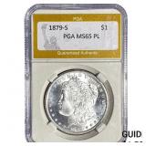 1879-S Morgan Silver Dollar PGA MS65 PL