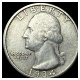 1934-D Silver Washington Quarter NEARLY UNCIRCULAT