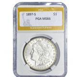 1897-S Morgan Silver Dollar PGA MS66