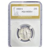 1920-S Standing Liberty Quarter PGA MS65+