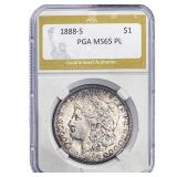1888-S Morgan Silver Dollar PGA MS65 PL