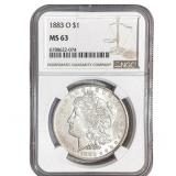 1883-O Morgan Silver Dollar NGC MS63