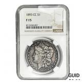 1893-CC Morgan Silver Dollar NGC F15