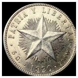 1920 Cuba Silver 20 Centavos UNCIRCULATED