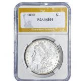 1890 Morgan Silver Dollar PGA MS64
