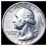 1942-S Silver Washington Quarter CHOICE AU