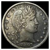 1897 Barber Silver Quarter ABOUT UNCIRCULATED