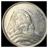 1956 Egypt Silver 5 Piastres UNCIRCULATED
