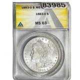 1883-O Morgan Silver Dollar ANACS MS63