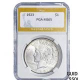 1923 Silver Peace Dollar PGA MS65