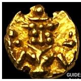 1600-1800 India .014oz Gold Fanam UNCIRCULATED