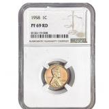 1958 Wheat Cent NGC PF69 RD