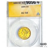 1895 $5 Gold Half Eagle ANACS AU58