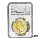 1928-S Silver Peace Dollar NGC MS64