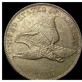 1857 Copper-Nickel Flying Eagle Cent CLOSELY UNCIR