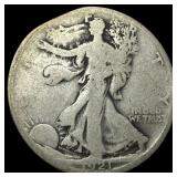 1921-D Silver Walking Liberty Half Dollar NICELY C