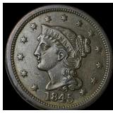 1845 Braided Hair Large Cent CLOSELY UNCIRCULATED