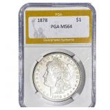 1878 Morgan Silver Dollar PGA MS64