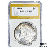 1881-S Morgan Silver Dollar PGA MS65 PL