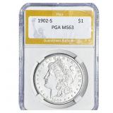 1902-S Morgan Silver Dollar PGA MS63