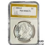 1904-O Morgan Silver Dollar PGA MS66 PL