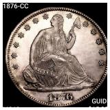 1876-CC Seated Liberty Half Dollar CHOICE BU+