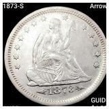 1873-S Arrows Seated Liberty Quarter HIGH GRADE