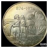 1974 Iceland .8922oz Silver 1000 Kronur CLOSELY UN