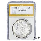 1885-S Morgan Silver Dollar PGA MS64